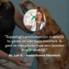 Joint Care+ dierenarts quote van Lois met hond, baasje en het product op de achtergrond