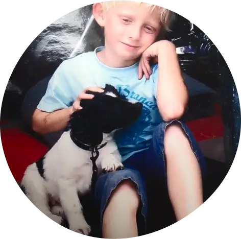 Young Rik Koopman with young amy